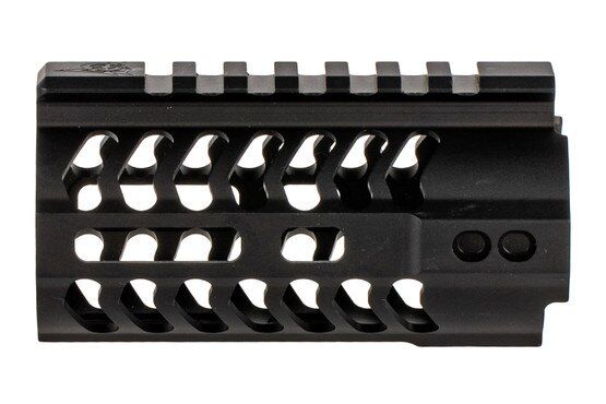 Odin Works 4" AR-15 handguard features M-LOK slots at 3, 6, and 9 o'clock positions with black anodized finish
